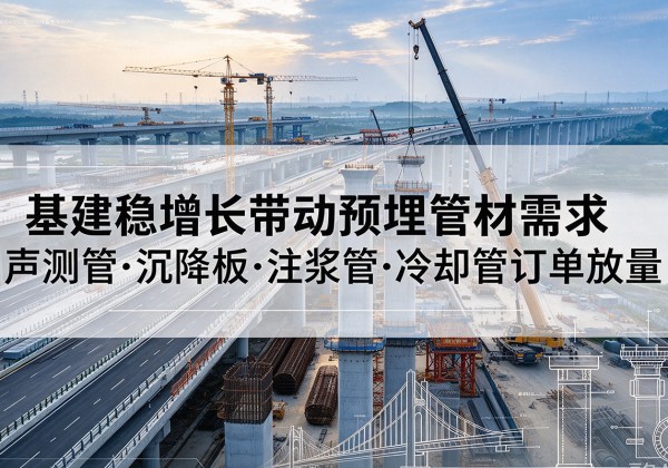 祥云基建稳增长带动预埋监测管材需求，声测管、沉降板、注浆管订单持续放量