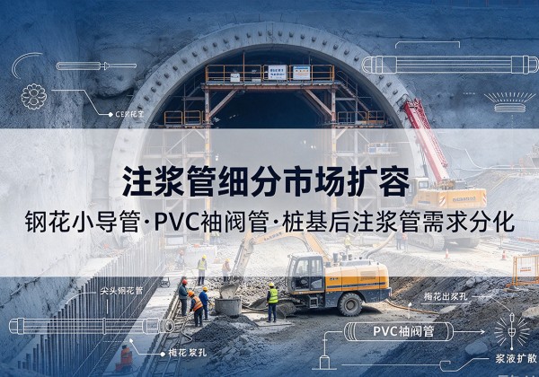祥云注浆管细分市场扩容，隧道钢花小导管、PVC 袖阀管、桩基后注浆管需求分化
